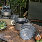 Boundless Voyage Camping Cookware Lightweight Cooking Pot Set Titanium Pot Portable for Outdoor Cooking Traveling Hiking Trekking Backpacking, 1-5 Person