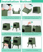 Portable Wood Burning Stove - Lightweight Cast Iron Camp Stove for Backpacking，Portable and Easy-To-Assemble Backpacking Camping Stove Kit (Green, Small)