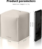 Tissue Box Cover for PU Leather, Modern Simple Solid Color Holder Square Tissue Bag, Ideal for Bathrooms,Office,Car,Outdoor Tent,Dining Table,5"X5"X5", Single Off-White