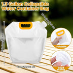 20 Pcs 1.3 Gallon Foldable Water Storage Bag, Clear Premium BPA Free Food Grade Container, Foldable Freezable No-Leak Pouch for Outdoor Sport Camping Hiking Backpack Emergency