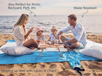 WEKAPO Beach Blanket Sandproof Waterproof, Extra Large Beach Mat, Oversized & Compact Sand Free, Quick Drying Beach Essentials for Vacation, Cruise, Picnic & Camping with Stakes