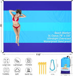 BYDOLL Beach Blanket 78''X110'' Waterproof Sandproof Suits1-7 Adults Oversized Lightweight Large Blanket Picnic Mat for Beach Sand Free Travel Camping Hiking Picnic