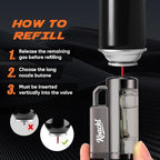 Torch Lighter, Refillable Windproof Adjustable Quad Jet Flame Butane Lighter for Candle Grill BBQ Camping Fireworks, 2 Pack (No Fuel Included)