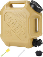 ASIEIT 3.2 Gallon Water Jug with Spigot, Portable Water Tank BPA Free, Leak-Proof Water Containers for Camping Water Storage Containers for Emergency Outdoor Hiking Picnic, Green/Black/Yellow