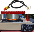 MENSI Fuel Propane Butane Gas Portable Camping Stove Replacement 27.5 Inch Regulator with Hose Convert to 1LB Disposal Bottle