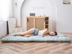 MAXYOYO Rustic Floral Korean Floor Mattress Japanese Futon Mattress, Foldable Bed Roll Up Camping Mattress Floor Lounger Bed Couches and Sofas Mattress Topper, Full