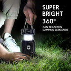 2026 Upgrade Solar Portable Lantern Rechargeable Fan - Collapsible Lightweight LED Camping Lantern for Power Outages Flashlight Survival Kits for Outdoor Tent Emergency Essentials Cool Gifts for Men