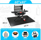 60 x 40 Inches Under Grill Mats for Outdoor Grill, Double-Sided Fireproof, Oil/Waterproof, Heat Resistant Grilling Mat, Fire Pit/Fireplace, Portable BBQ Protector for Decks, Lawns and Patios