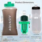 Gravity Water Filter Kit - HFM Carbon & Pre Filter, Portable Squeeze Pouch - Reliable Camping & Hiking