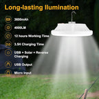 Portable Rechargeable Camping Lights, Tent Lights LED Lantern Power Solar Battery Powered, 5 Lighting Modes, IP65 Waterproof Flashlight for Hiking/Emergency/Night Fishing