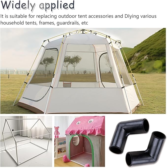 ZORZA 20Pcs 90° Corner Tent Connector 2 Way Plastic Canopy Parts and Accessories with 0.63" ID Essential Tent Frame Replacement Parts for Enhanced Stability