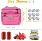 Portable Insulated Cooler Bag, Leakproof Soft-Sided Lunch Bag,8mm Insulation Keeps Cool 16+ for Camping, Beach, Picnics