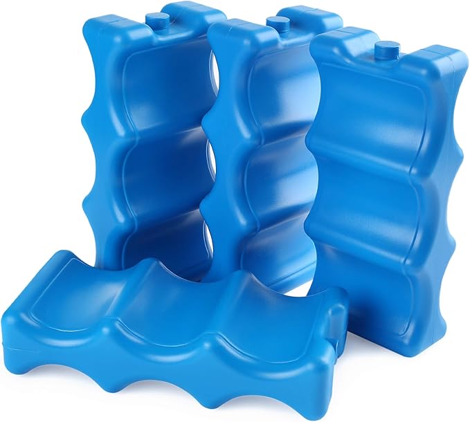 Ice Pack for Coolers, Breastmilk Bottle Storage, Lunch Box, Insulated Contoured Freezer Pack, Long Lasting Reusable Cool Pack for Beer Soda, Camping Beach Picnic