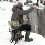 Portal Backpack Cooler Chair Fishing Chairs with Backrest Folding Camping Stool Compact for Outdoors Hiking Hunting Travel, Supports 350 lbs Capacity