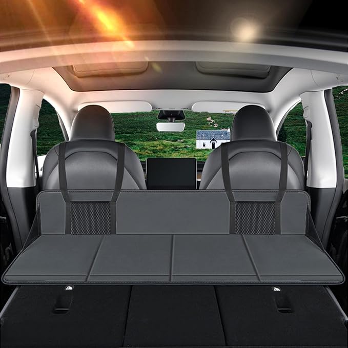 Car Rear Seat Mattress Extension Plate, Portable Mattress for Sleeping, Foldable Back Seat Extender, Increase Travel Trunk Space and Car Bed Camping Space for SUV/Model Y/3