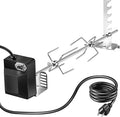 Dreyoo Universal Rotisserie Grill Kit, 360° Automatic Rotating Rotisserie Kit with 120V 4W Motor, 28'' Spit Rod, 2 x 4 Forks, Complete Holders and Fixing Screw for Backyard Camping Grills