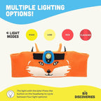 Big Discoveries WildLight Headband Headlamp - Fleece Headband with Bright LED Head Lamp for Kids | Fun Toy Headlight for Boys, Girls, or Adults | Headlamps for Camping, Hiking, Party, or Reading