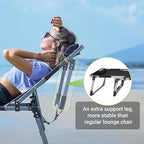 FUNDANGO Oversize Lounge Chair Outdoor, 300 lbs Large Camping Cots for Adults Heavy Duty Extra Wide Sturdy with Pillow for Outside Patio Beach Pool