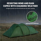2 3 4 Person 4-Season Camping Tent - 20D Waterproof Ultralight Double Layer Tent for Outdoor Hiking Family Travel