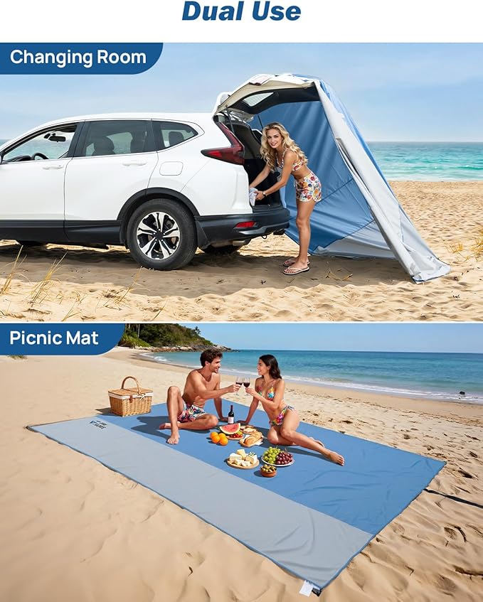 JOYTUTUS Camping Privacy Shelters, Hatchback Changing Room with Magnets & Suction Cups, Easy Setup SUV Tailgate Tent, Waterproof Car Cabana for Camping, Beach, Picnic, Toilet, Fits SUV, Van, Truck