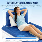 Twin Air Mattress with Headboard, Built-in Pump, 19" Raised Comfort, 48-Hour Leak-Tested Durable PVC, Quiet Design, 2.5 Min Quick Inflation & Headboard, Blow Up Bed for Home and Guests , 600 lbs Max