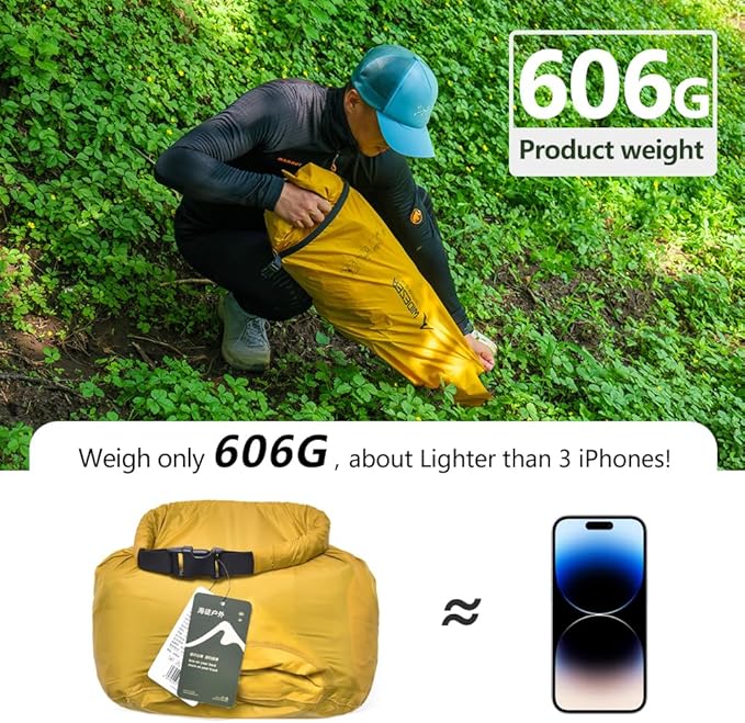widesea Ultralight Inflatable Sleeping Pad for Backpacking - R-Value 8, 610g Mummy Shape, 183x56cm, Compact 26.5x17cm, 5-Layer Reflective Insulation