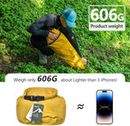 widesea Ultralight Inflatable Sleeping Pad for Backpacking - R-Value 8, 610g Mummy Shape, 183x56cm, Compact 26.5x17cm, 5-Layer Reflective Insulation
