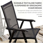 Folding Camping Chairs Set of 4, Portable Outdoor Chair with Armrests, Heavy Duty Steel Frame for Concerts, Fishing, Black