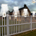 Clip On Solar Lights Outdoor with Motion Sensor, 360°Rotatable & Vertically Adjustable Solar Fence Lights with 92 LEDs (600 LM, 6000 K),IP65 Waterproof Security Light for Deck, Gutter（White, 4 Pack）