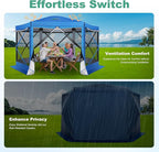 COBIZI 12x12 FT Pop Up Canopy Extendable Tent, Gazebos On Clearance with Removable Roof, Screened in Gazebo,Screen Tents Portable carpas para Patio for Outdoor Camping,Backyard,Garden, Blue(Upgraded)