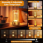 Portable Table Lamp for Outdoor Indoor: Cordless Rechargeable Desk Lamp with 3 Color Stepless Dimmable - Metal Battery Operated Lantern Light for Bedroom/Bar/Coffee Shop/Camping (Gold (Bubble))