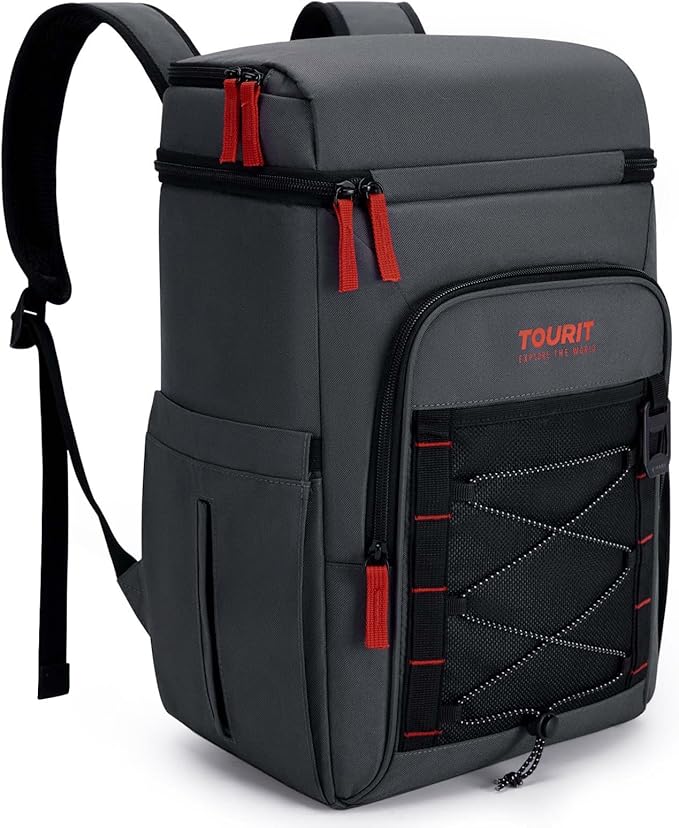 TOURIT Insulated Backpack Cooler with 2 Compartments, 30 Can Capacity, Leakproof Waterproof Thermal Bag for Beach Camping Travel