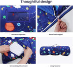Kids Nap Mat Portable Slumber Bags with Removable Pillow and Blanket for Girls Boys, Lightweight Extra Large Sleeping Bag for Preschool Camping Daycare