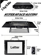 Charmline 15x11 inches Portable Charcoal Grill, Compact Portable BBQ Grill, Tabletop Charcoal Grills for Camping, Picnics, Gardens and Beach Parties, Black