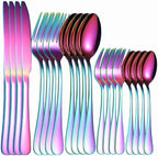 Flatware Sets Silver Cutlery Set Stainless Steel Tableware Sets Forks Spoons Knifes 20 Pcs Full Tableware Dinnerware Set Dropshipping Stainless Steel,