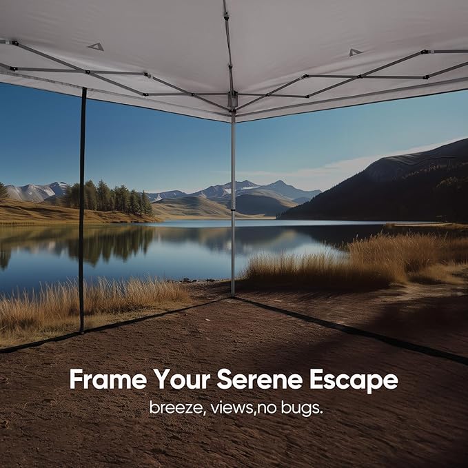 Quictent 10x10 Pop Up Screened Canopy Tent, Instant Setup for 1 Person with Netting, Portable & Compact, Waterproof & UV Protection, Ideal for Camping, Beach, Parties, and Outdoor Events