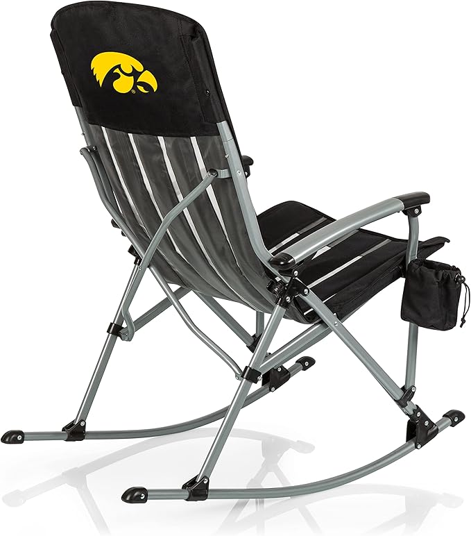 Picnic TIME NCAA Unisex-Adult NCAA Outdoor Rocking Camp Chair, XL Heavy Duty Camping Chair for Adults