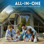 Inflatable Camping Tent with Pump, 4 Season Inflatable Tents for Camping, Inflatable House Tent Waterproof Easy Setup Glamping Tent