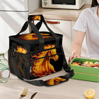 Flame Animals Horse Soft Cooler Bag Insulated Lunch Box for Men & Women, Large Leakproof Lunch Bag Portable Beach Cooler for Work, Picnic, Road Trips,Fishing, Travel, Camping,A-16