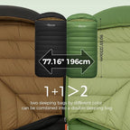 XL Sleeping Bag-600 Fill Power Down Sleeping Bag for Adults, Ultralight Ideal for Backpacking, Camping, Hiking
