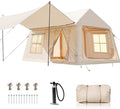 Inflatable Tents for Camping, Blow Up Tent with Hand Pump, Easy Setup Inflatable Hot Tent with Stove Jack, Waterproof Oxford Air Glamping Tents for Camping Adult 4 Person Upgrade Version