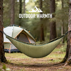 Single & Double Hammock Underquilt, Insulated Camping Quilt for Warm Sleeping, Easy to Setup and Packable for Camping, Hiking, Travel, Beach, Backyard, Patio (Army Green)