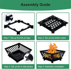 25 inch Portable Fire Pit for Outside Collapsible Plug Fire Pit Suitable for Camping, Picnics, Courtyards, Garden Bonfires and Outdoor Firewood with Storage Bag