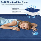 Queen Air Mattress with Built in Pump, 18" Raised Comfort, Multi-Layer Leakproof, Heavy-Duty Support Blow Up Mattress, 800lbs High Capacity, 3 Min Inflation for Home Camping Guests