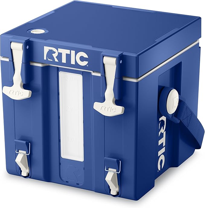 RTIC Halftime Water Cooler 3 Gallon Portable Carrier Container, Drink Beverage Dispenser, Stackable with 2 Taps, Bottleless, BPA-Free, for Sports, Camping, BBQ, Parties, Picnic, Cobalt & White