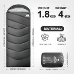 XXL Winter Sleeping Bags for Adults Cold Weather,Camping Sleeping Bag for Kids with Compression Sack,4 Season Camping Essentials Gear for Hiking,Traveling,Outdoor,Backpacking,Climbing
