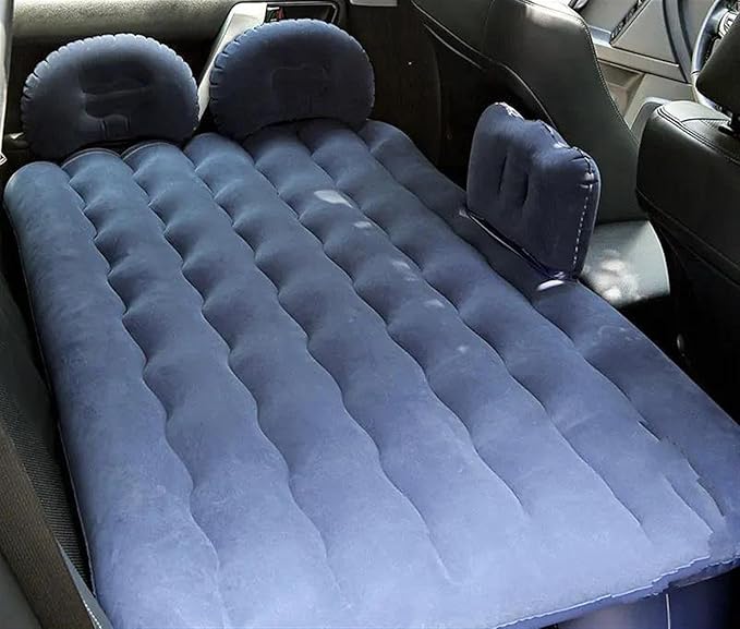 Camping Inflatable Mattress, Car Inflatable Bed, Automatic Pump Air Mattress, Portable Sleeping Mat, Long-Distance Travel Comfort Accessories (Blue)