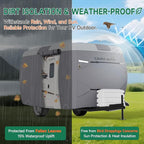 Umbrauto Fiberglass Travel Trailer Cover Fits 13'-16' Trailers, Upgraded 7 Layers Top Camper RV Cover with Windproof Strap,Adhesive Repair Patches