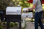 Camp Chef Sidekick Sear - Includes BBQ Box for Pellet Grill - Accessory for Outdoor Cooking - Sear & Grill with Ease - 14" Cooking System Compatible, Silver