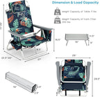 Goplus Beach Chair, Folding Backpack Beach Chairs for Adults with 5 Positions, Head Pillow, Cooler Bag, Towel Bar, Cup Holders, Sunbath Sling Tanning Lounge, Foldable Layout Camping Chairs